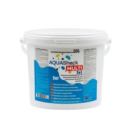 Средство для бассейнов AQUAShock MULTI 5в1, таблетки 200г., банка 5кг