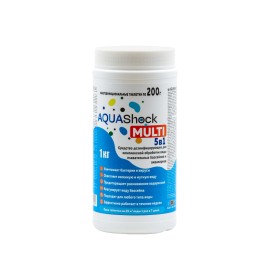 Средство для бассейнов AQUAShock MULTI 5в1, таблетки 200г., банка 1кг