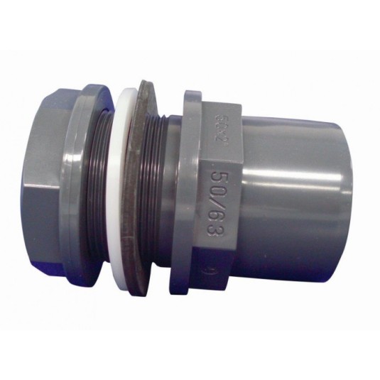 ПВХ муфта фланцевая проходная 50мм\63мм х 2 н.р.