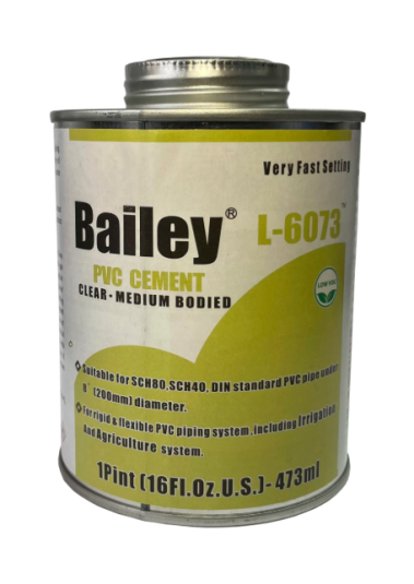 Клей Bailey PVC 6073 clear (237ml) для трубы и шланга до 200мм