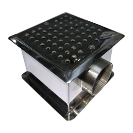 Донный трап нерж под бетон 150х150×100мм FL-20150803