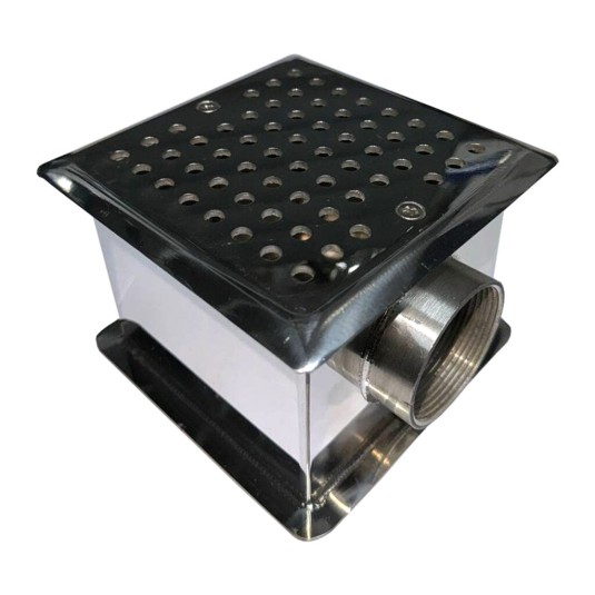 Донный трап нерж под бетон 150х150×100мм FL-20150803