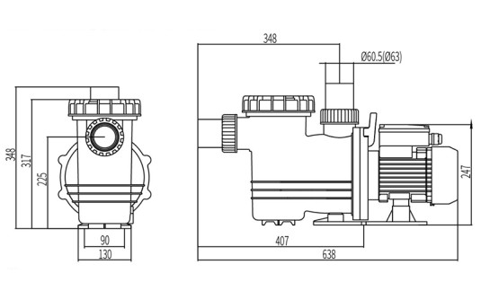 Насос "DXD-330XM" (230V/50Hz, 3 HP, Max.36m3/h)