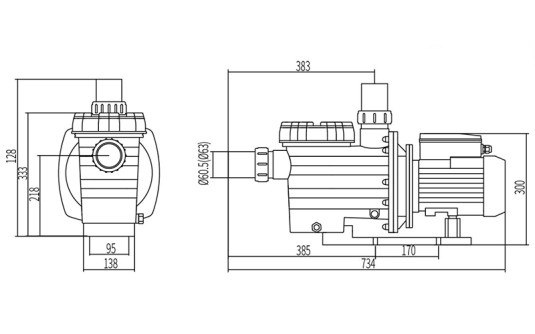 Насос "DXD-330ZM" (230V/50Hz, 3 HP, Max.38m3/h)
