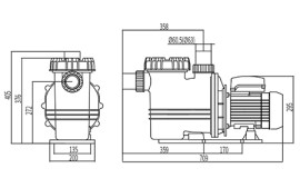 Насос "DXD-330FM-2100" (230V /50Hz, 3 HP, Max. 42m3/h )